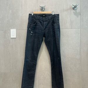 Hudson Jeans Men's Slim Black Wash Denim with Faded Detail